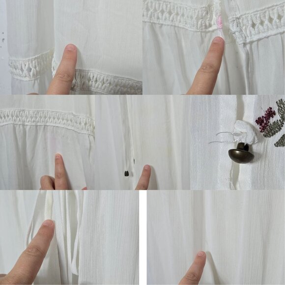 Xhilaration Floral Embroidered Duster Cardigan Size XL Long Sheer Boho Fairy - Picture 3 of 10